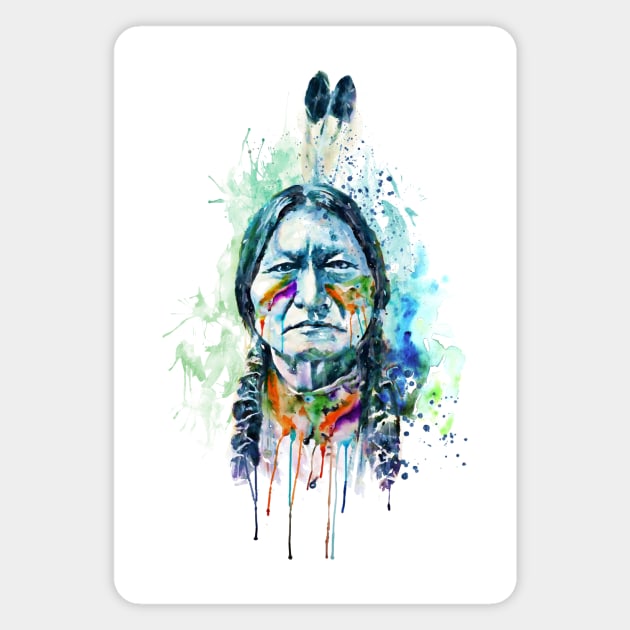 Sitting Bull New Portrait Magnet by Marian Voicu